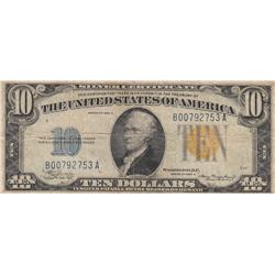 $10 NORTH AFRICA SILVER CERTIFICATE 1934