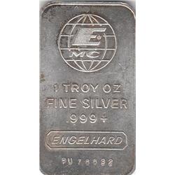 1 OUNCE SILVER BAR ENGELHARD .999 FINE