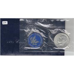 SILVER 1971 BLUE IKE $1