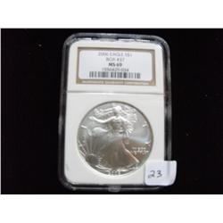 2006 SILVER EAGLE $1 NGC 69 FROM BOX 37