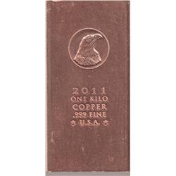1 KILO 2.2 POUNDS OF PURE COPPER BAR .999