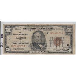 $50 FRBN 1929 CLEVELAND