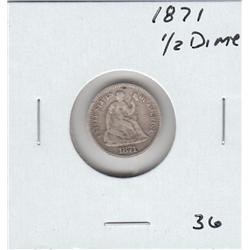 1871 HALF DIME