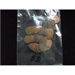 LOT OF 50 INDIAN HEAD CENTS VARIOUS DATES