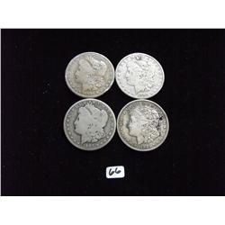 4 SILVER MORGAN DOLLARS $1