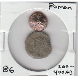 2 ROMAN COINS CIRCA 200-400 AD 1600 YEARS OLD