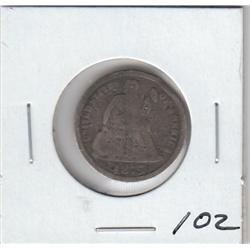 1875 SILVER SEATED DIME