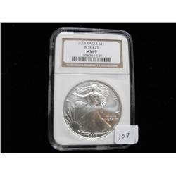 2006 SILVER EAGLE $1 NGC 69 FROM BOX 23