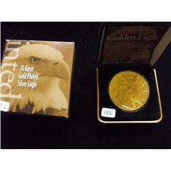 2001 SILVER EAGLE GOLD PLATED 1 OUNCE SILVER