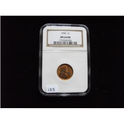 1934 WHEAT CENT NGC MS RED 64