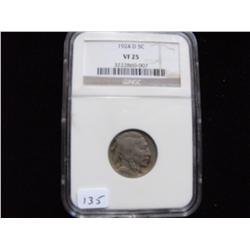 1924 D BUFFALO NICKEL NGC VF 25