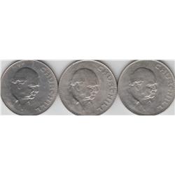 3 CHURCHILL GREAT BRITAIN 1965 COIN