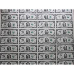 HUGE UNCUT SHEET OF 32 $2 BILLS ULTRA NEAT ITEM 2003 $64 FACE IN $