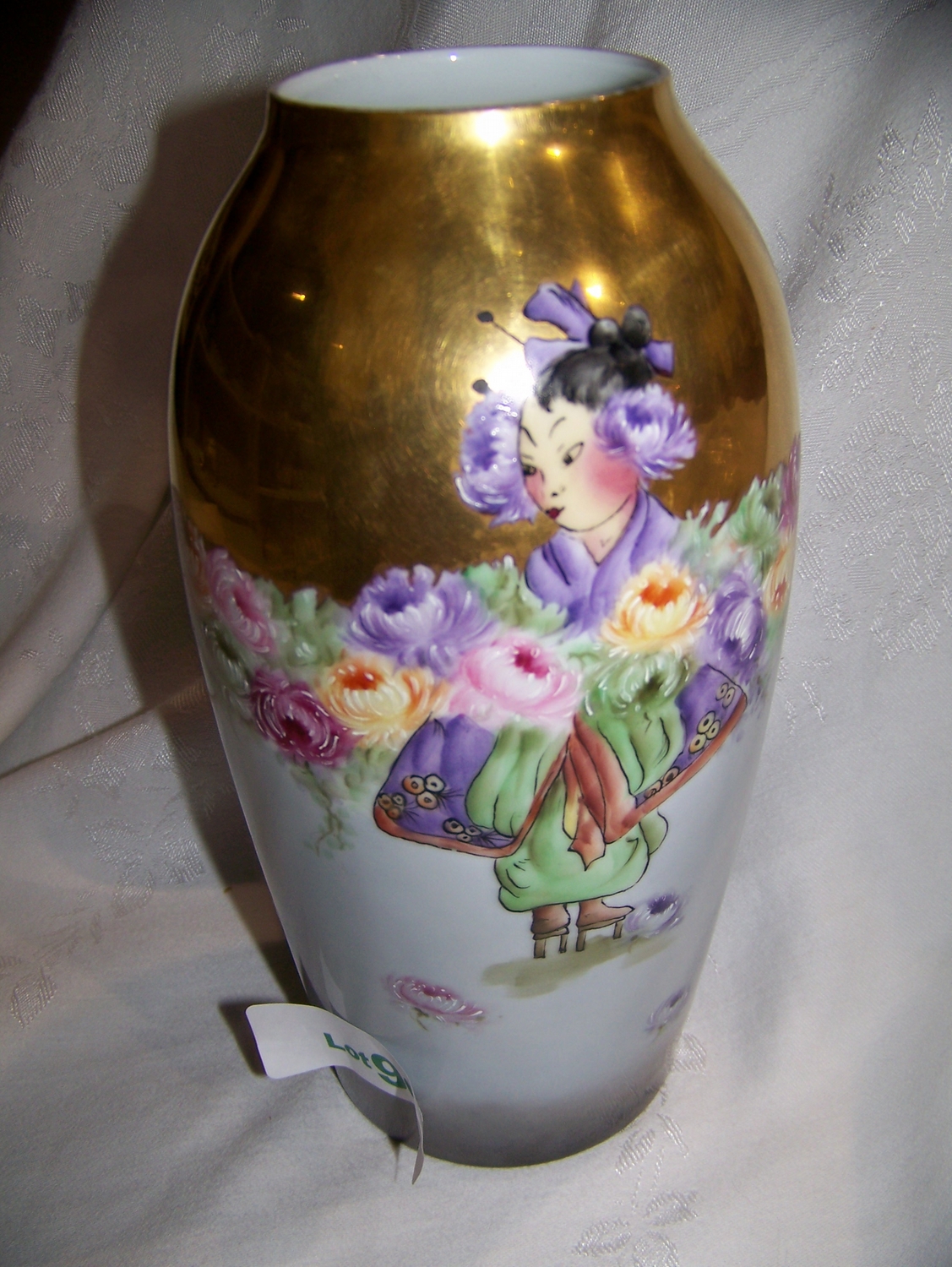 Vintage ROSENTHAL VASE HAND PAINTED & SIGNED LILLIAN WERTHEIM RICE