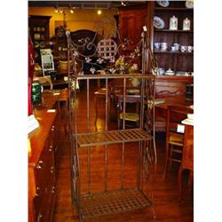 Large French iron baker's rack with 3 shelves