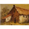 Image 2 : Original Painting Autumn Country House by a Stream Frmd