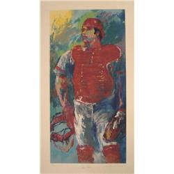LeRoy Neiman & Johnny Bench Signed Baseball Art Print