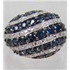 Image 1 : 2301 - 18K GOLD OVER STERLING SILVER SAPPHIRE & DIAMOND RING - SZ. 7