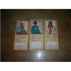 3 1930 calenders with american indians