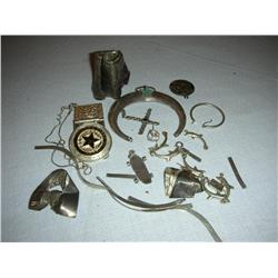 Bag of scrap silver including Tx money clip etc