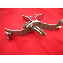 Pair of sterling silver overlaid Crockett-RenaldeEngraved silver mounting on the outside  heelband a