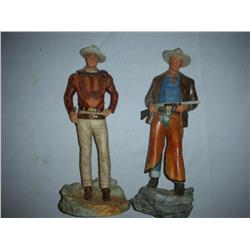 2 John wayne porcelin figurines hand painted