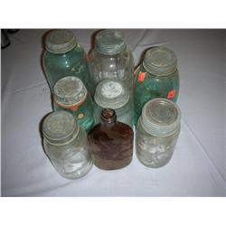 8 collectible jars and bottle