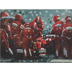 Signed Baird Men in Red Painting