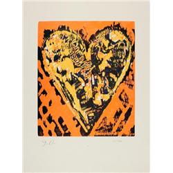 Signed 1993 Dine Heart for Film Forum Woodblock