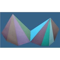 Signed Lewitt Two Pyramids (Blue) Serigraph