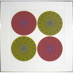 S/N 1972 Trova Four Circles-Red and Green Print
