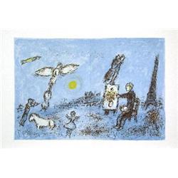 1981 Chagall Le Peintre Et Son Double Lithograph