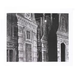 S/N Morell Manon Building Facade Offset Lithograph