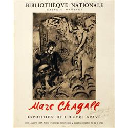 Signed 1957 Chagall Apparition Mourlot Lithograph