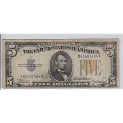 $5 NORTH AFRICA SILVER CERTIFICATE 1934