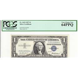 $1 SILVER CERTIFICATE 1957 PCGS 64PPQ