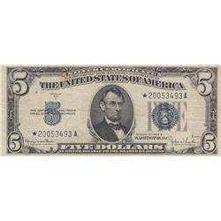 STAR $5 SILVER CERTIFICATE 1934 D