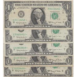 LOT OF 5 STAR NOTES $1 1963 FRN