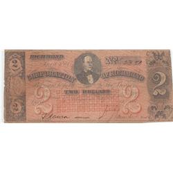 $2 CORPORATION OF RICHMOND RARER NOTE 1864
