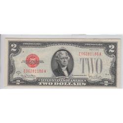 $2 1928 G RED SEAL UNCIRCULATED CHERRY SEAL BOLD CRISP