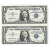 Image 1 : 2 CONSECUTIVE STAR NOTES BLAZING APPEAL $1 GEM 1957