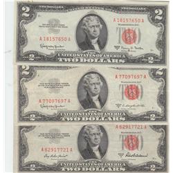 3 SHARP $2 1953 & 1963 RED SEALS
