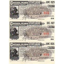 $22.50 X 3 BOND UNC CHICAGO ST LOUIS RAIL  1926