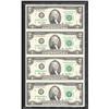 Image 1 : UNCUT SHEET OF 4 $2 BILLS 2003 IN FOLDER