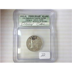 2001-S NEW YORK QUARTER ICG PR69 DCAM