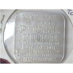 PROCTER & GAMBLE WHITE SOAP TOKEN ALUMINUM