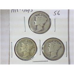 1919-P/D/S MERCURY DIMES