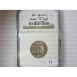 2008-S HAWAII QUARTER NGC PF69 ULTRA CAMEO