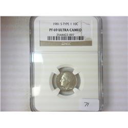 1981-S TYPE I ROOSEVELT DIME NGC PF69 ULTRA CAMEO