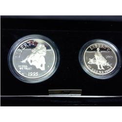 1995 2 COIN PROOF CIVIL WAR SET